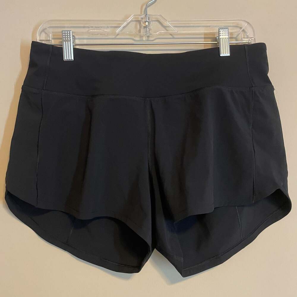 Lululemon Speed Up Women’s Black Mid-Rise Lined Running Shorts 4” inseam Size 8